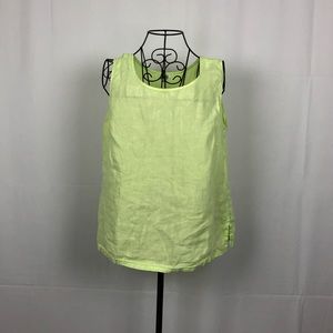 Heaven pale green linen tank top M